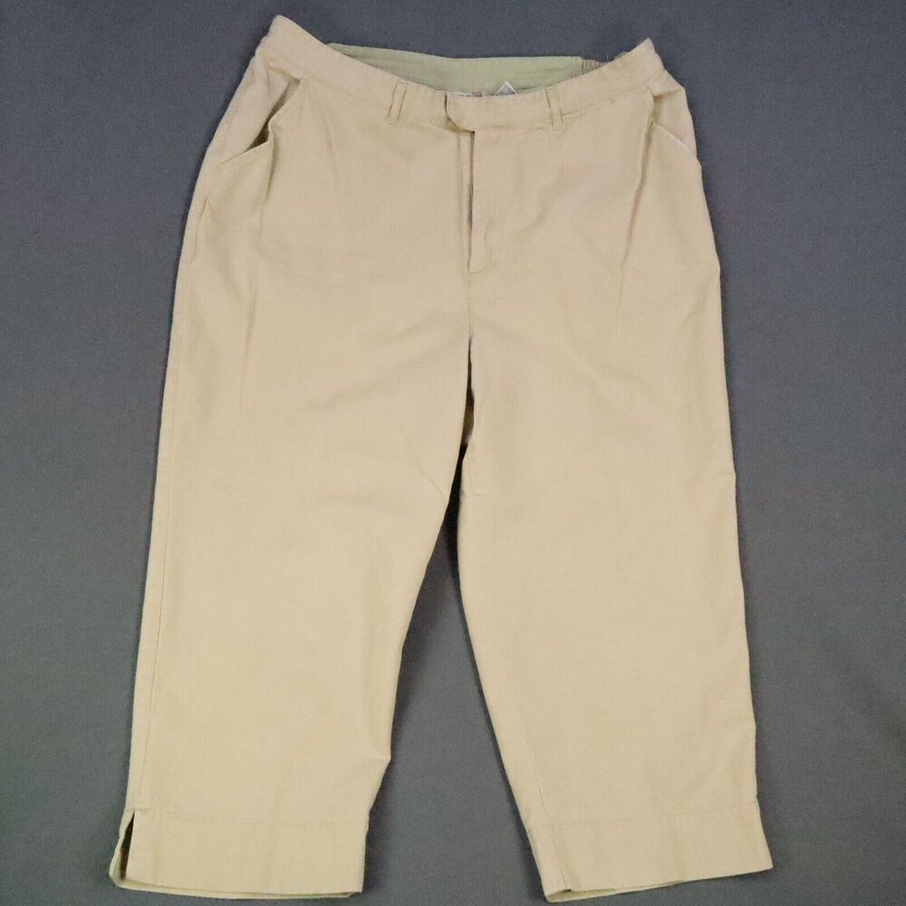 White Stag Women's Pants 100% Cotton Tan Size 20W. Botton/Zip 38" Stretch waist